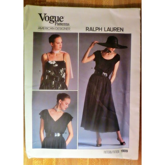 Vtg Flared Skirt and Top Blouse VOGUE Pattern 1909 Misses Ralph Lauren Size 8 Un - Picture 1 of 2
